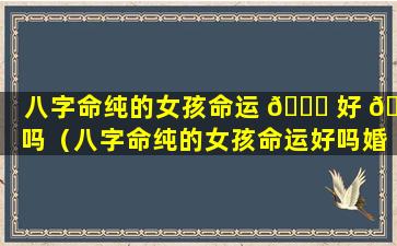 八字命纯的女孩命运 🐒 好 🐛 吗（八字命纯的女孩命运好吗婚姻好吗）